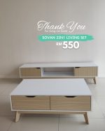 [Package] SOVAN 2 in 1 Living Set-Oak+White - Image 9