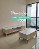 [Package] SOVAN 2 in 1 Living Set-Oak+White - Image 10