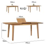 WOVEN 150+45cm Butterfly Extension Dining Table-Oak - Image 3