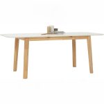 WOVEN 150+45cm Butterfly Extension Dining Table-Oak - Image 14