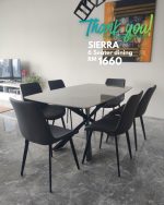 SIERRA 6 Seater Sintered Stone Dining Set-Grey - Image 6