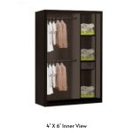 KOMANI 4'x6' Sliding Door Wardrobe-2 Colors - Image 3