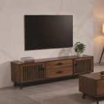 HICKS 180cm 2 Door 2 Drawers TV Cabinet-Walnut - Image 2