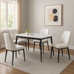 ALICANTE 4 Seater Sintered Stone Dining Set-White