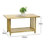 KOFU 80cm Full Solid Wood Coffee Table-Natural - Image 3