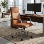 E8302 Swivel Office Chair-Brown PU