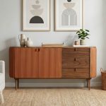 FREYJA 180cm Wooden Sideboard-Walnut