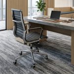 GLIMMER Mid Back PU Cushion Office Chair-Black - Image 3