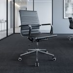 GLIMMER Mid Back PU Cushion Office Chair-Black