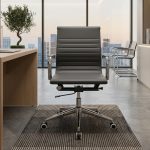 GLIMMER Mid Back PU Cushion Office Chair-Black - Image 2
