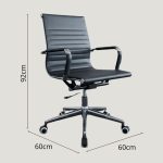 GLIMMER Mid Back PU Cushion Office Chair-Black - Image 4
