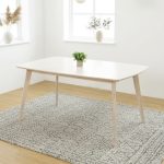 KEN 140x80cm Full Solid Wood Table-White Wash