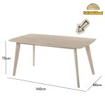 KEN 140x80cm Full Solid Wood Table-White Wash - Image 5