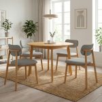 LUCA 4 Seater Round Dining Set-Natural
