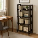 MATES 4 Tier Solid Wood Bookcase-4 Colors - Image 2