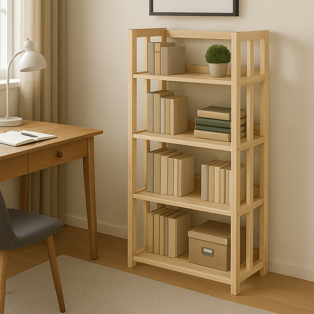 MATES 4 TIER-6 MATES 4 Tier Solid Wood Bookcase-4 Colors - Image 1