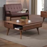 MARJOLY 90x90cm Wooden Coffee Table-Walnut - Image 2