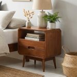 PAGAN Solid Wood Side Table-Walnut