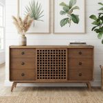 PRUDENCE 150cm Sliding Door Sideboard-Walnut