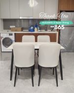 ALICANTE 4 Seater Sintered Stone Dining Set-White - Image 3