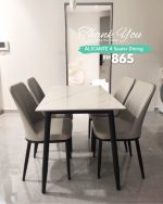 ALICANTE 4 Seater Sintered Stone Dining Set-White - Image 4