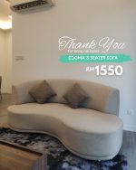 COOMA 3 Seater Curve Shaped Pet Friendly Sofa-Stone - Image 9