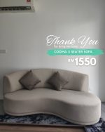 COOMA 3 Seater Curve Shaped Pet Friendly Sofa-Stone - Image 8