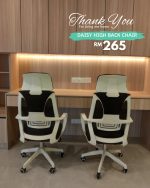 DAISY Swivel High Back Office Chair-Full Black - Image 3