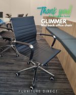 GLIMMER Mid Back PU Cushion Office Chair-Black - Image 7