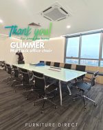 GLIMMER Mid Back PU Cushion Office Chair-Black - Image 8