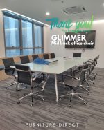 GLIMMER Mid Back PU Cushion Office Chair-Black - Image 10