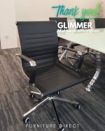 GLIMMER Mid Back PU Cushion Office Chair-Black - Image 11