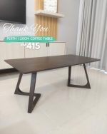 PERTH 120cm Solid Wood Coffee Table-Walnut - Image 4