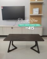 PERTH 120cm Solid Wood Coffee Table-Walnut - Image 5