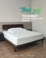 TOSHIKO Full Solid Wood Queen & King Size Bed Frame-Walnut - Image 11