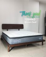 TOSHIKO Full Solid Wood Queen & King Size Bed Frame-Walnut - Image 6