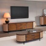TAPIA 180cm Synthetic Rattan TV Cabinet-Walnut - Image 2