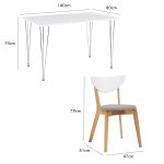 WELLINGTON 4 Seater Dining Set-White - Image 3