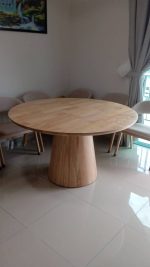 FUJIRA Dia 120cm Full Solid Round Dining Table-2 Colors - Image 5