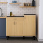 VUTO 3 Door 1 Drawer Melamine Top Base Kitchen Cabinet-2 Colors - Image 3