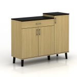 VUTO 3 Door 1 Drawer Melamine Top Base Kitchen Cabinet-2 Colors - Image 4