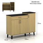 VUTO 3 Door 1 Drawer Melamine Top Base Kitchen Cabinet-2 Colors - Image 5