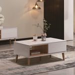 ARTEMIS 110cm Ceramic Top Coffee Table-White - Image 2
