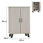 EVERETT 2 Door Shoe Cabinet-Light Oak - Image 4