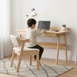 [Package] ANJO 2 In 1 Full Solid Wood Study Set-Natural - Image 2