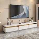 ASTRID 200cm High Gloss TV Cabinet-Gold Chrome