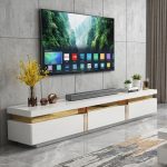 ASTRID 200cm High Gloss TV Cabinet-Gold Chrome - Image 2