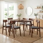 BOSCOO 6 seater Dining Set-Walnut