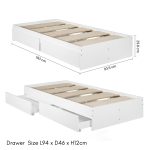 CALISTA Single Size Drawers Bed Base-White - Image 2