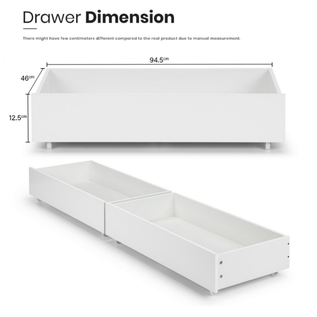 CALISTA Single Size Drawers Bed Base-White - Image 3